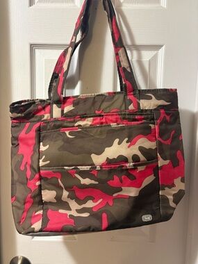 lug Pink and Olive Camo Tote
